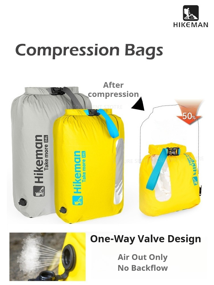 Fishing Kayak Storage Bag - HIKEMAN Vacuum Compression Bag with One-Way