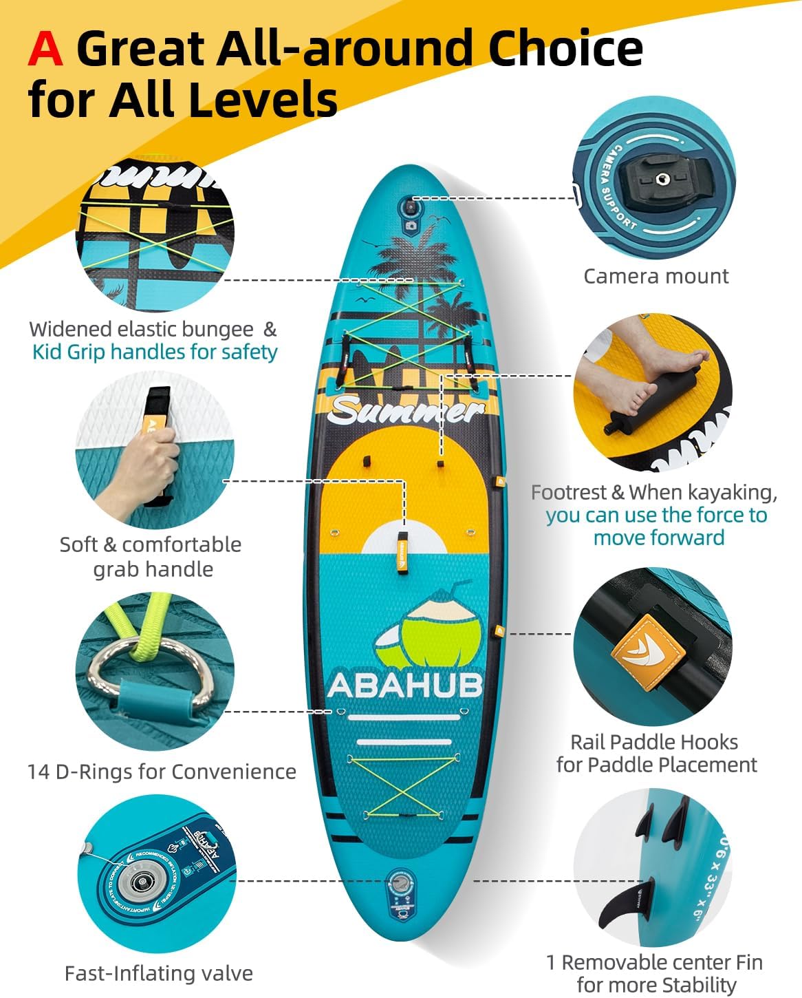 Wide 10.6ft x 31/34in Inflatab - огляд і ціна Fishing Kayak Paddle