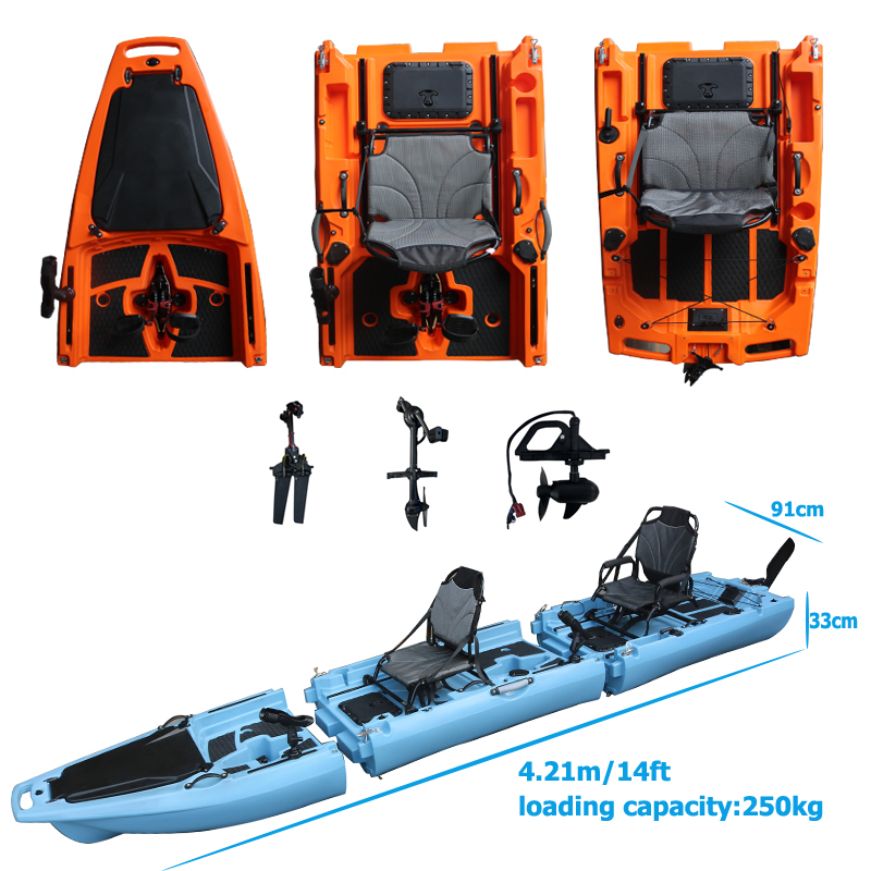 14FT 2 Person Detachable  Peda - огляд і ціна Fishing Kayak Sit In