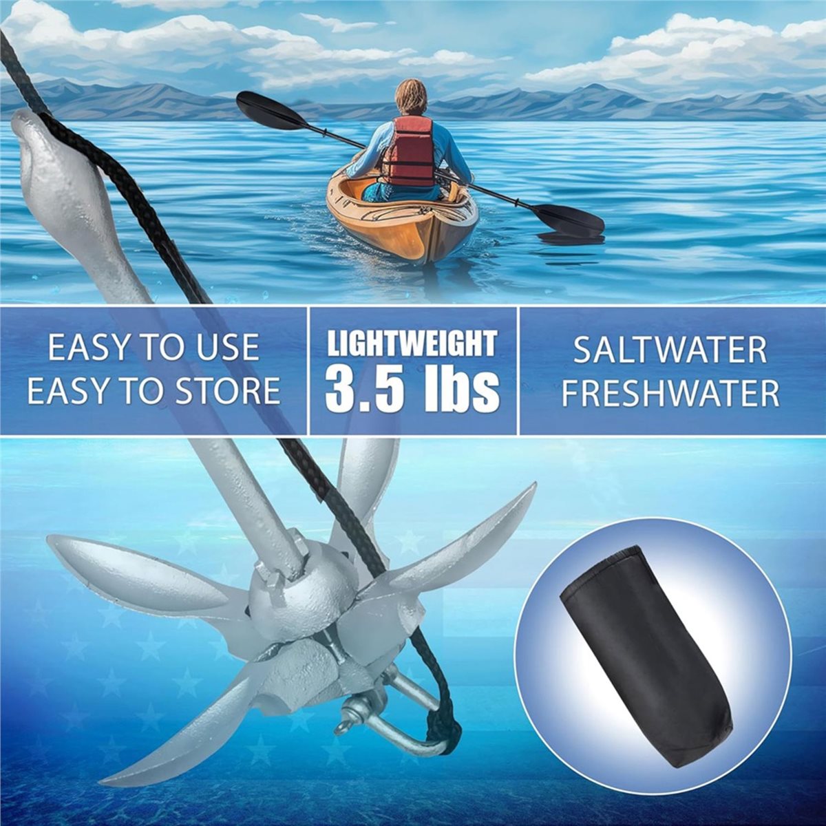 Big Discount Kayak Anchor, 3.5 - огляд і ціна Fishing Kayak Anchor
